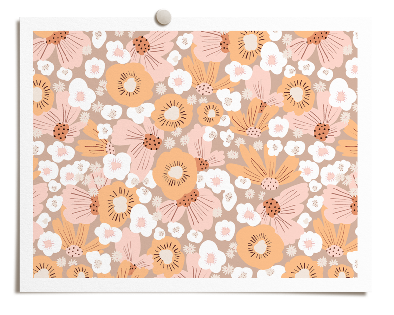 Boho floral pattern design by Jen Pace Duran of Pace Creative Design Studio