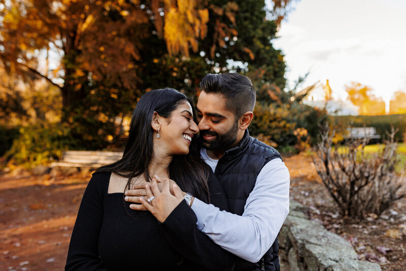 A couple embracing during a couple photo shoot