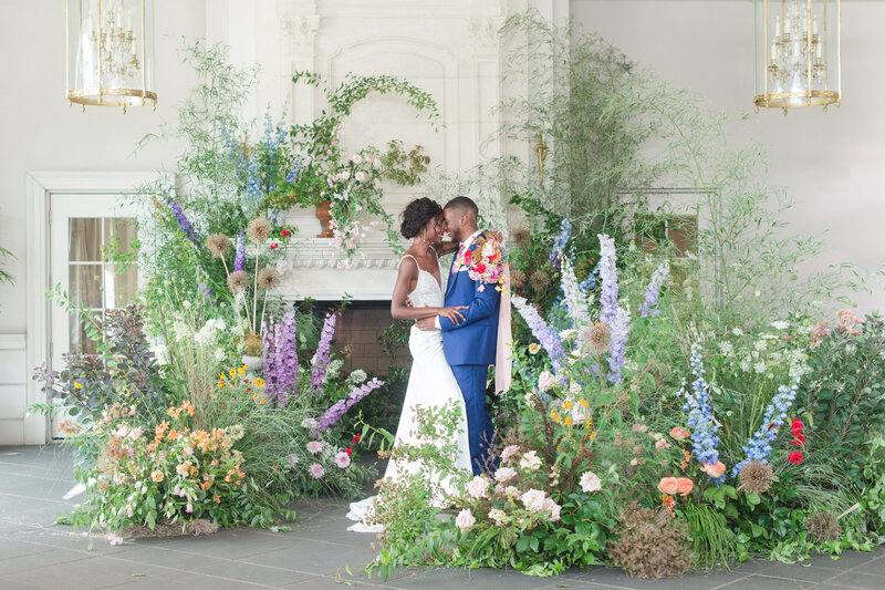 Bride and Groom Park Chateau Weddings