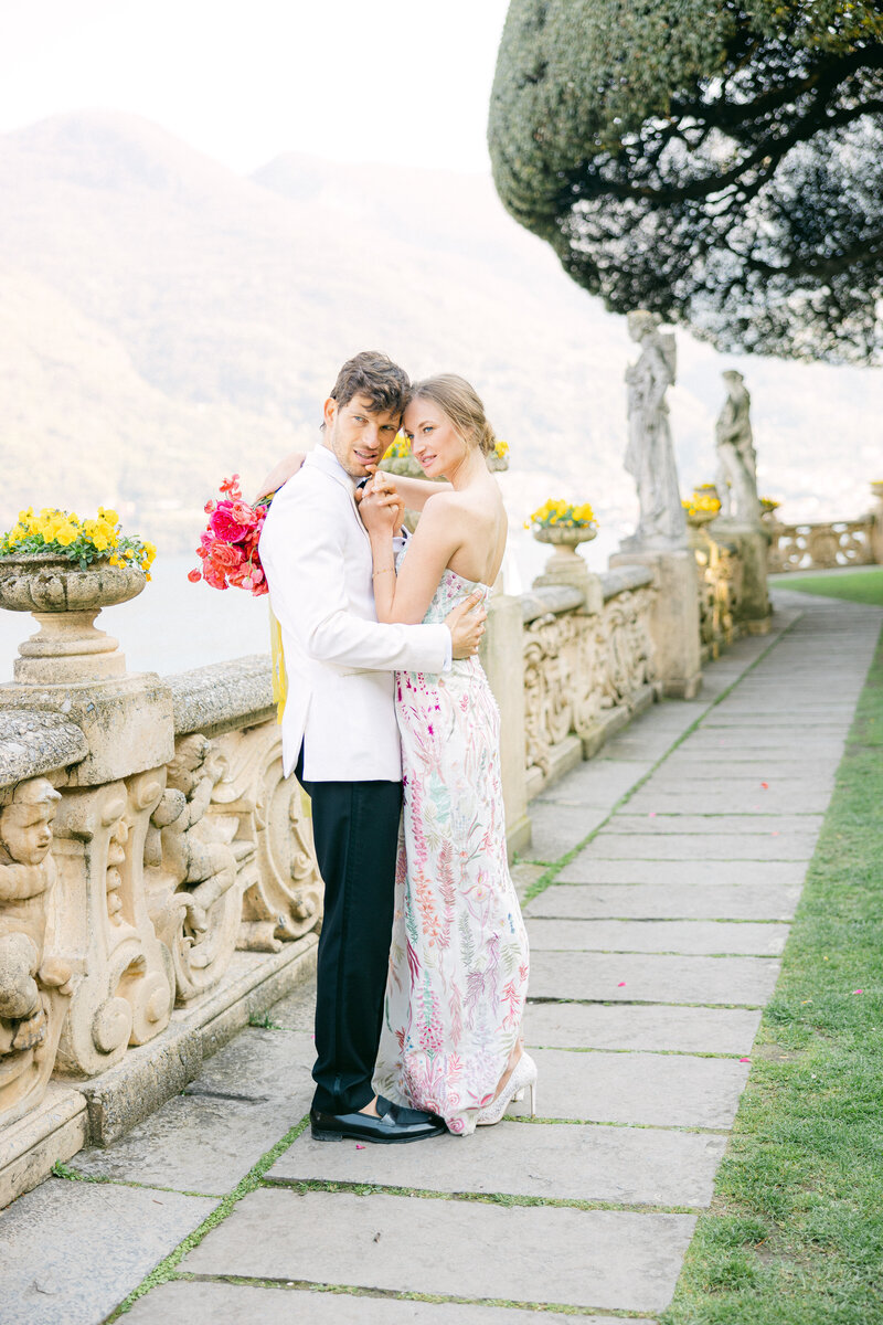 Lake Como, Italy Wedding at Villa del Balbianello in the summer fine art photography by  Chelsey Black Photography