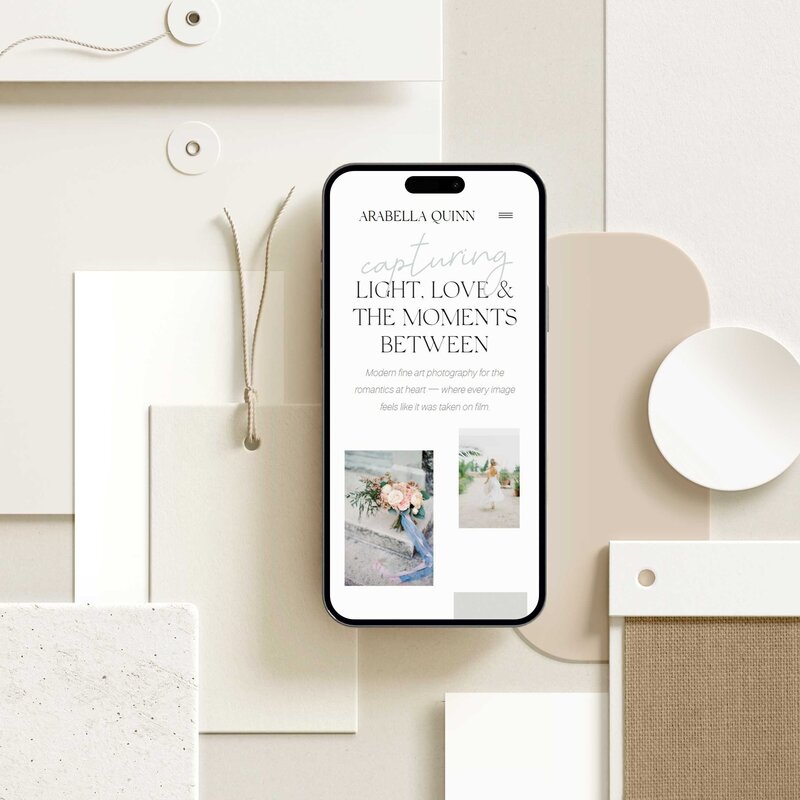 Arabella Quinn Showit home page—story-first structure with refined typography and intuitive flow guiding visitors from intrigue to inquiry (12)