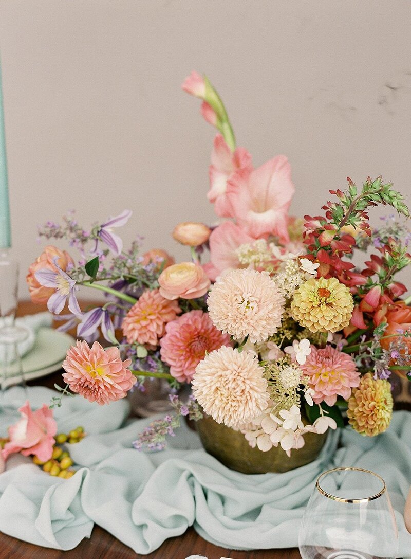 Large colorful wedding centerpiece flowers