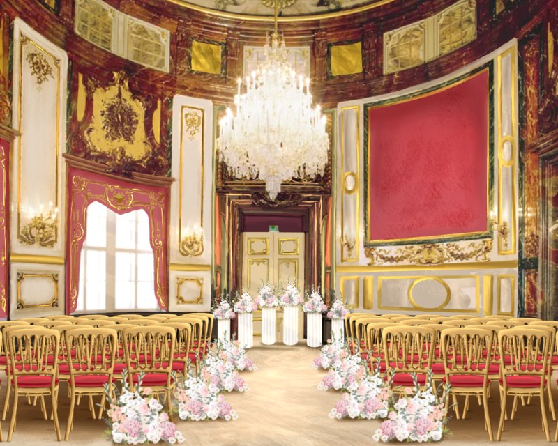 3 d design of wedding ceremony at luxury palace Daun Kinsky 