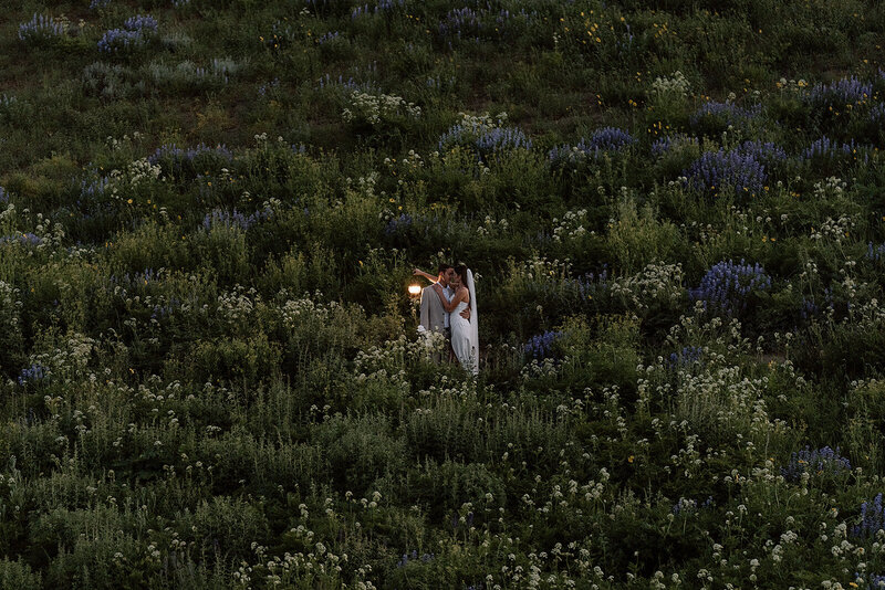 Bride posing in amangiri canyons in utah