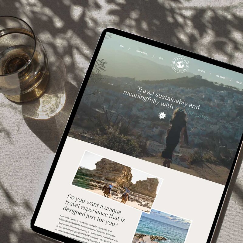 Embark on a journey of inspiration with Sucheta's world-renowned keynote speaker website on the captivating display of an iPad. Crafted with precision by a Showit Web Design specialist, immerse yourself in the transformative power of travel through seamless navigation and captivating visuals.