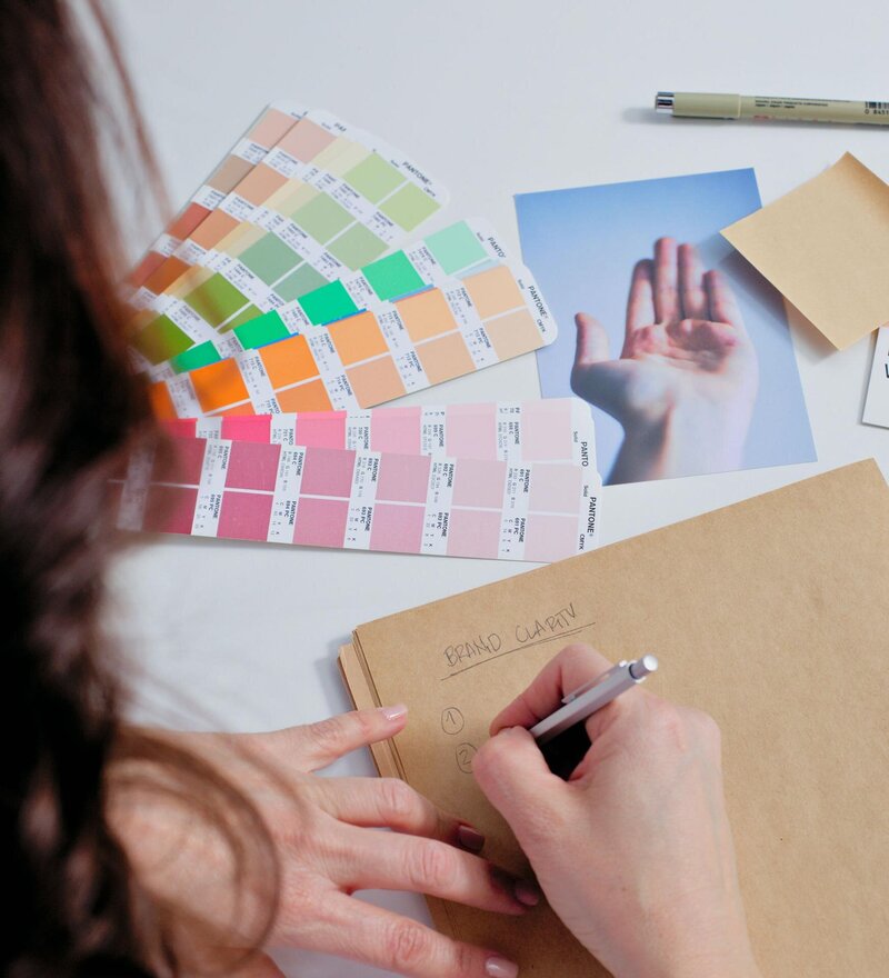 designer choosing the right colors for your brand