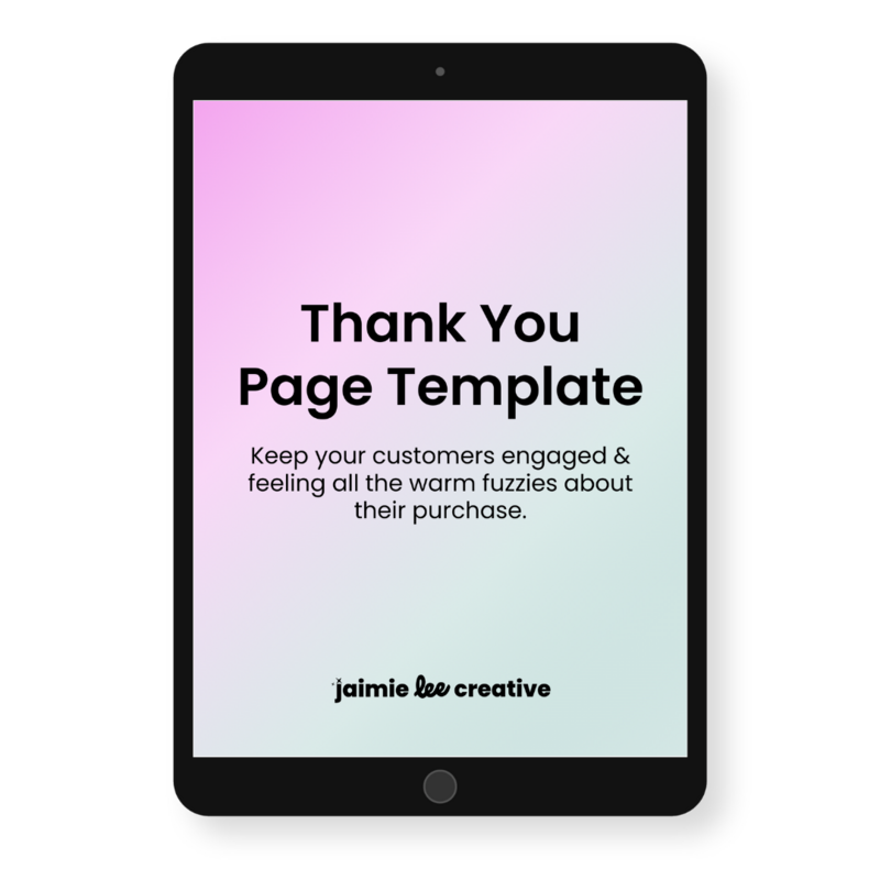 thank you page copy template jaimie lee creative product image