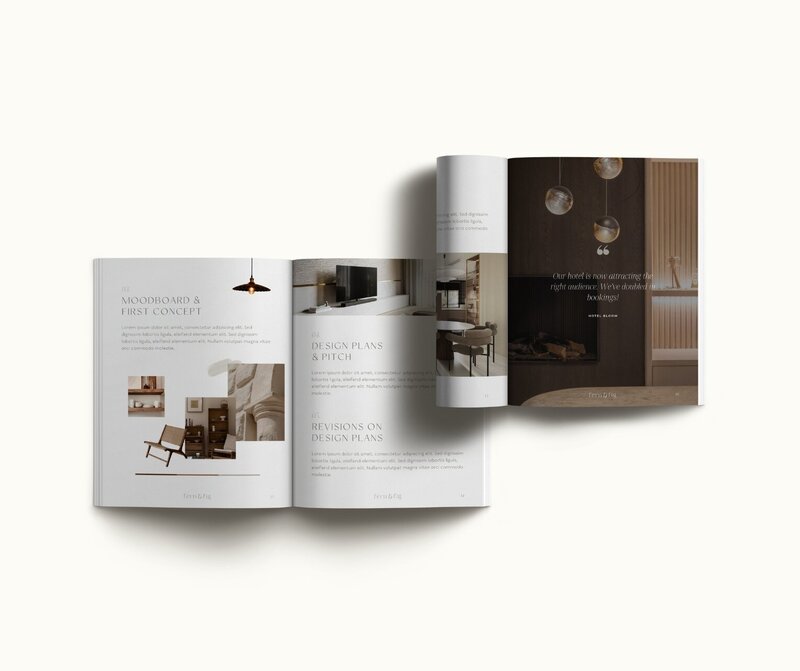 Earthy Showit template for interior designers Fern & Fig 1