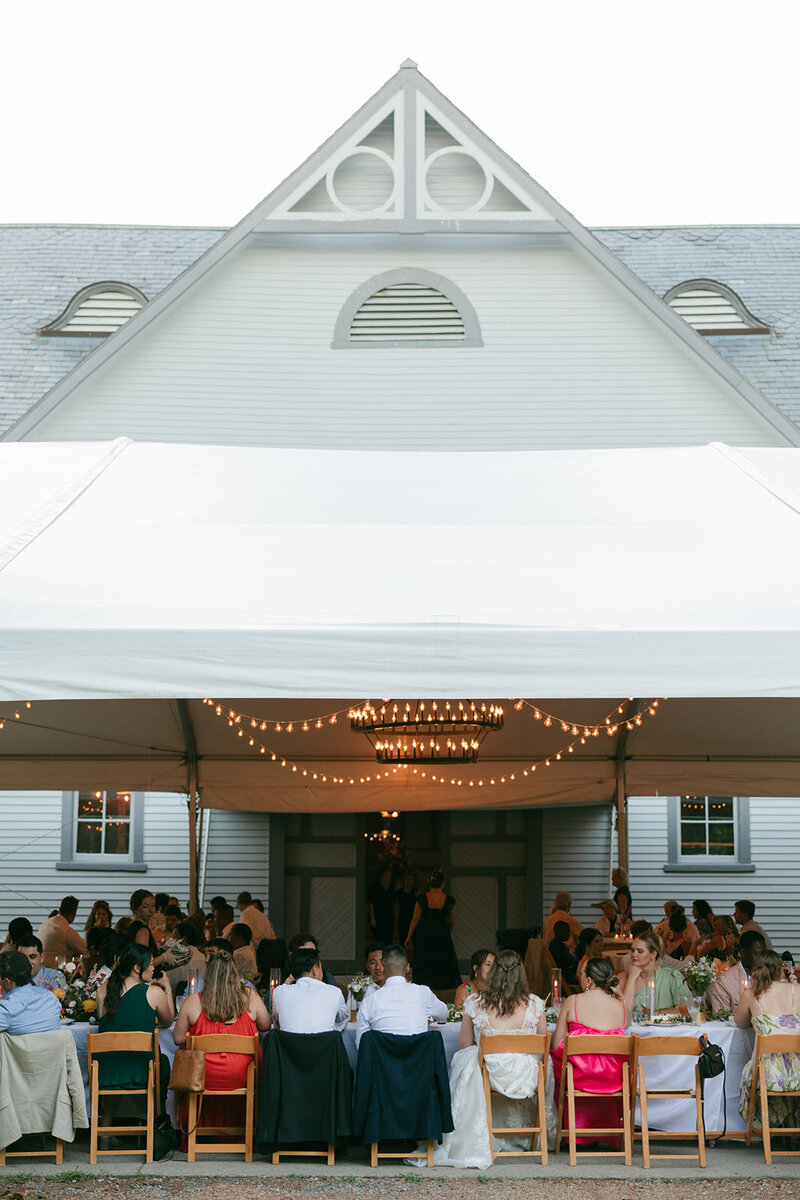 Outdoor fall tented wedding reception in Nashville