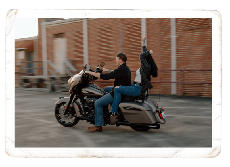 motorcycle engagement session