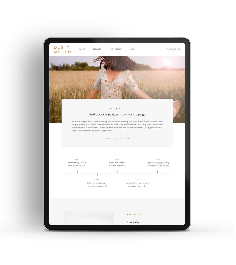 Preview of Showit Website Template by Petite Poppy Designs