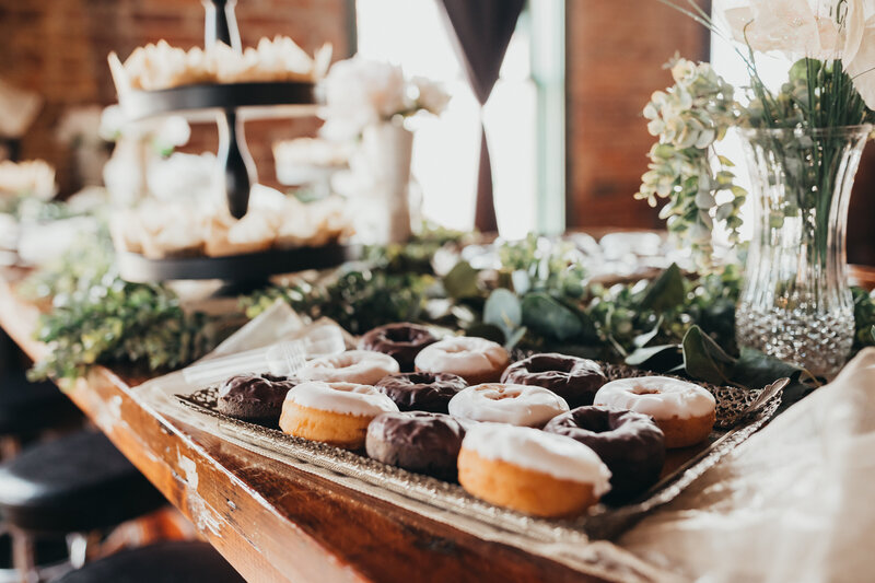 Wedding session photo of deserts neatly arranged on serving platter