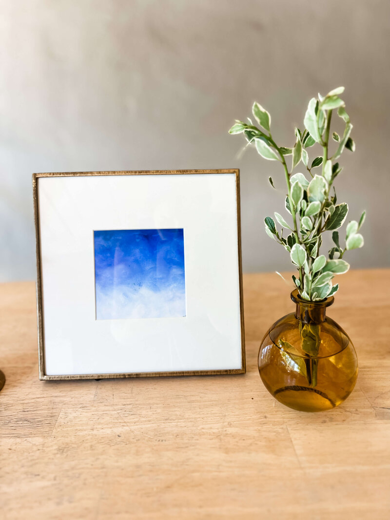blue skies oil pastel mini framed table kristin vanderlip