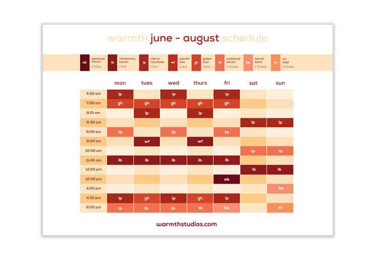 Warmth-schedule