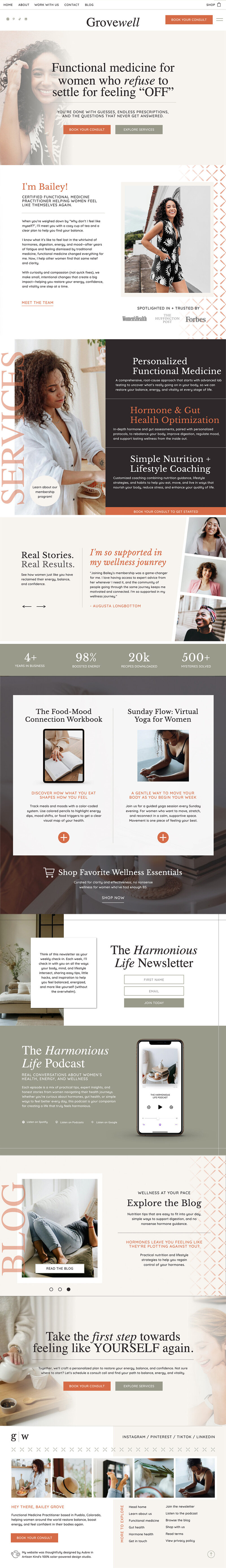 Colorful, feminine Showit website template