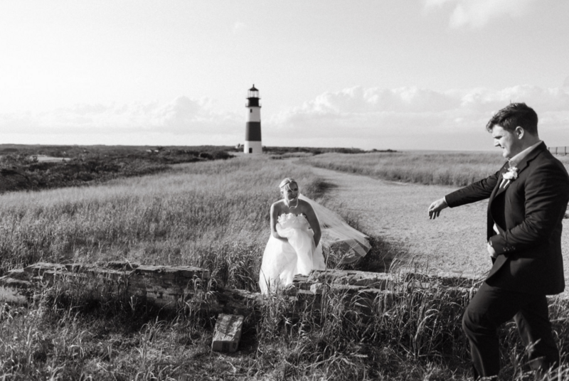 Bride and groom portraits at Nantucket wedding.