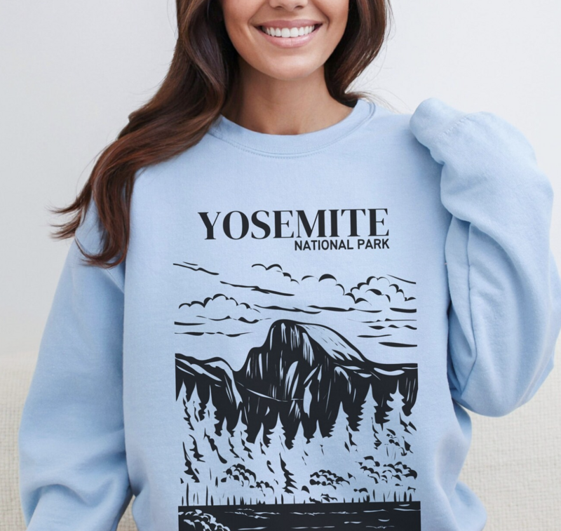 Yosemite National Park Sweatshirt - Light Blue