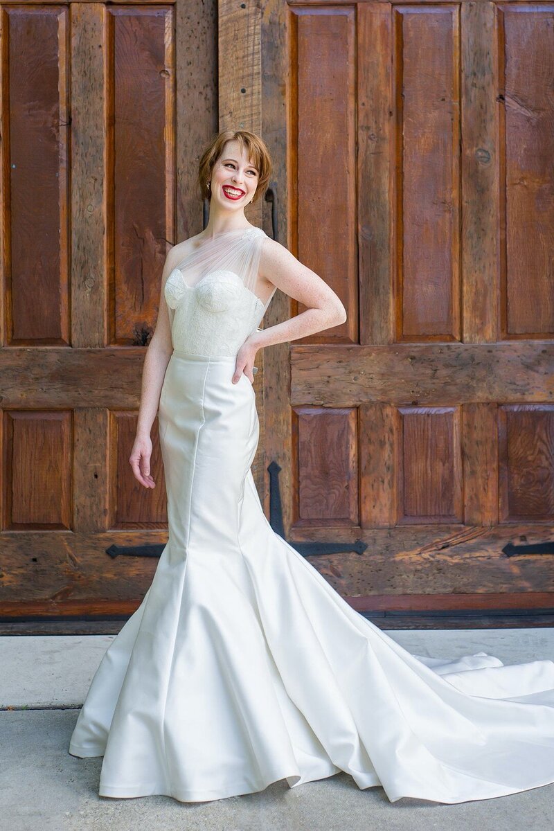 corset mermaid wedding dress with one shoulder strap