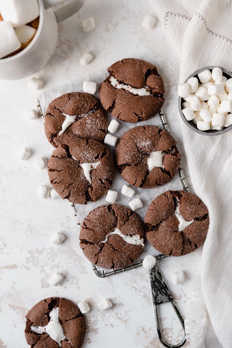 chocolate cookies stuffed with marshmallows