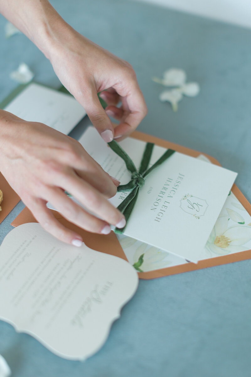 Terra cotta wedding invite