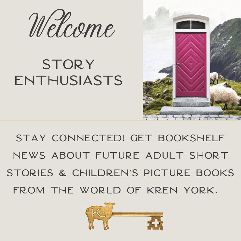 Pink door with sheep and skeleton key