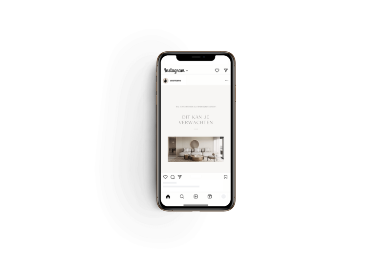 Neutrale Instagram templates interieur designer