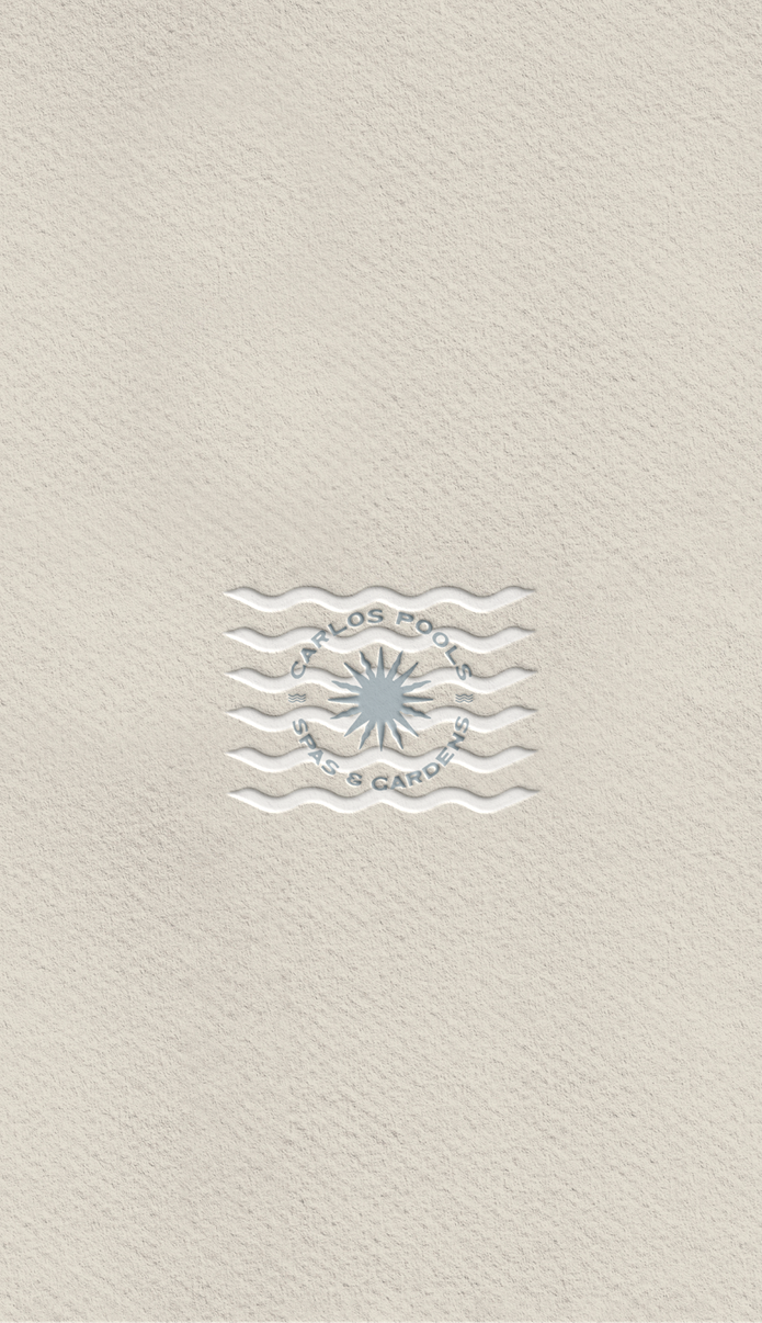 Branding for pool company showing website and brand design for creatives