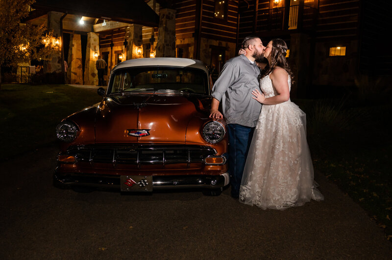 Classic Car wedding exit