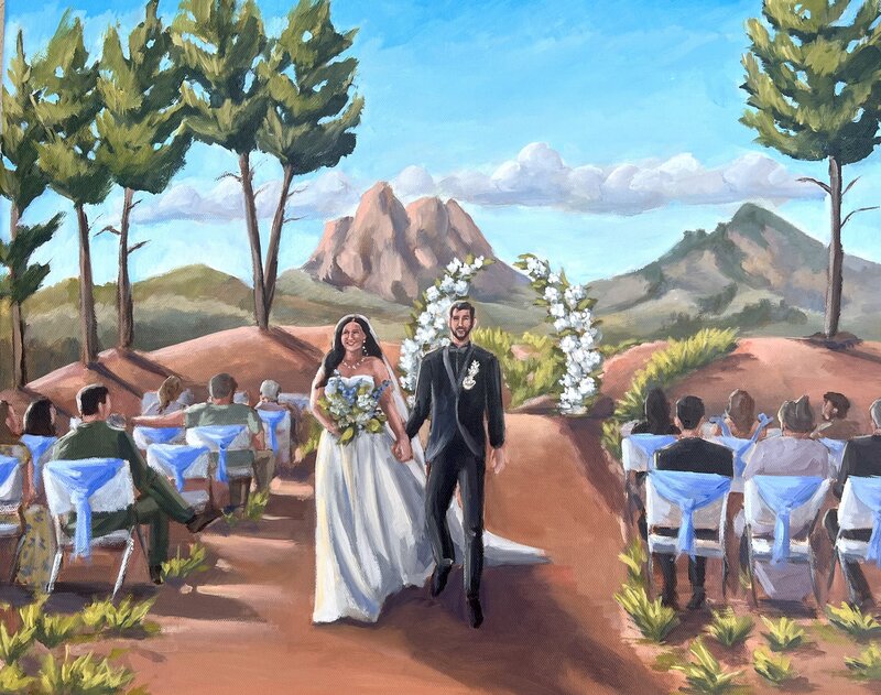 Bride and groom sharing vows