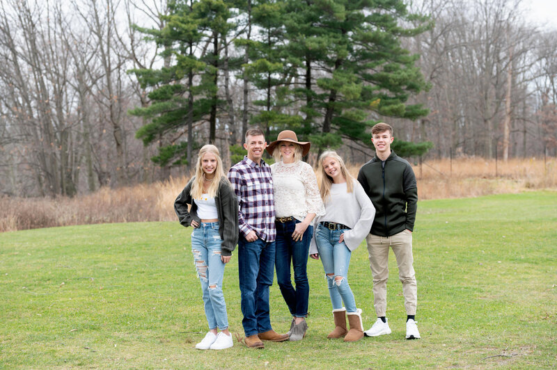 Acacia Park, family of 5 cream, b lack and brown hat clothing