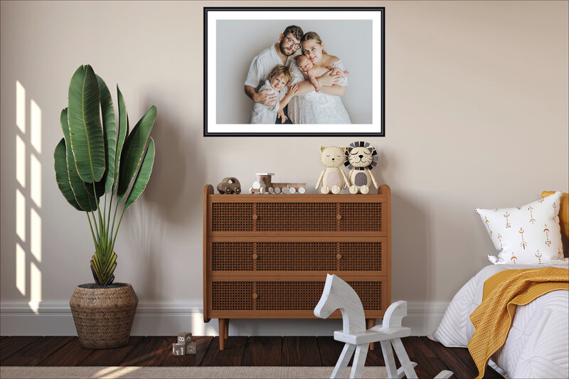 Black frame wall art room view