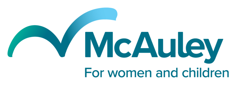 McAuley Community Services for Women and Children. Teal logo.