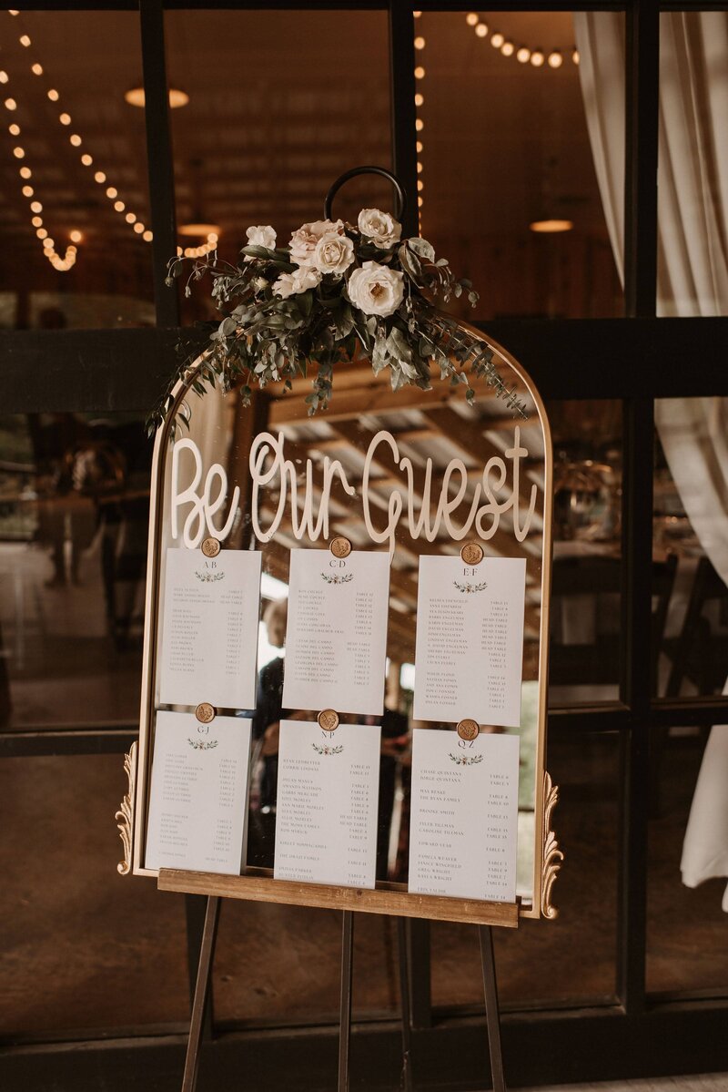 seating chart at north ga wedding venue