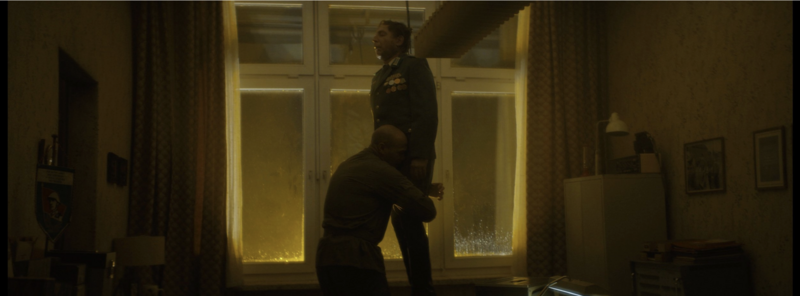 Film still from Disney+'s "Sam – A Saxon," depicting protests in East Germany.