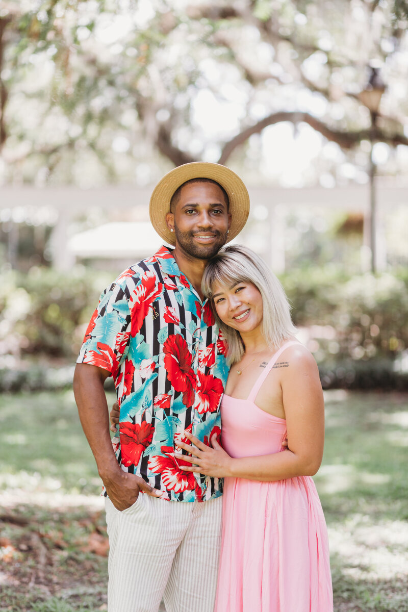 engagement bride and groom savannah georgia forsyth park