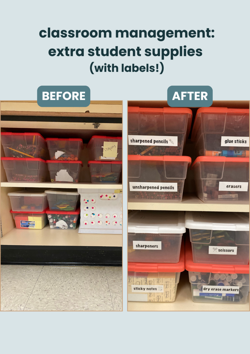 classroom organization for student supplies back stock