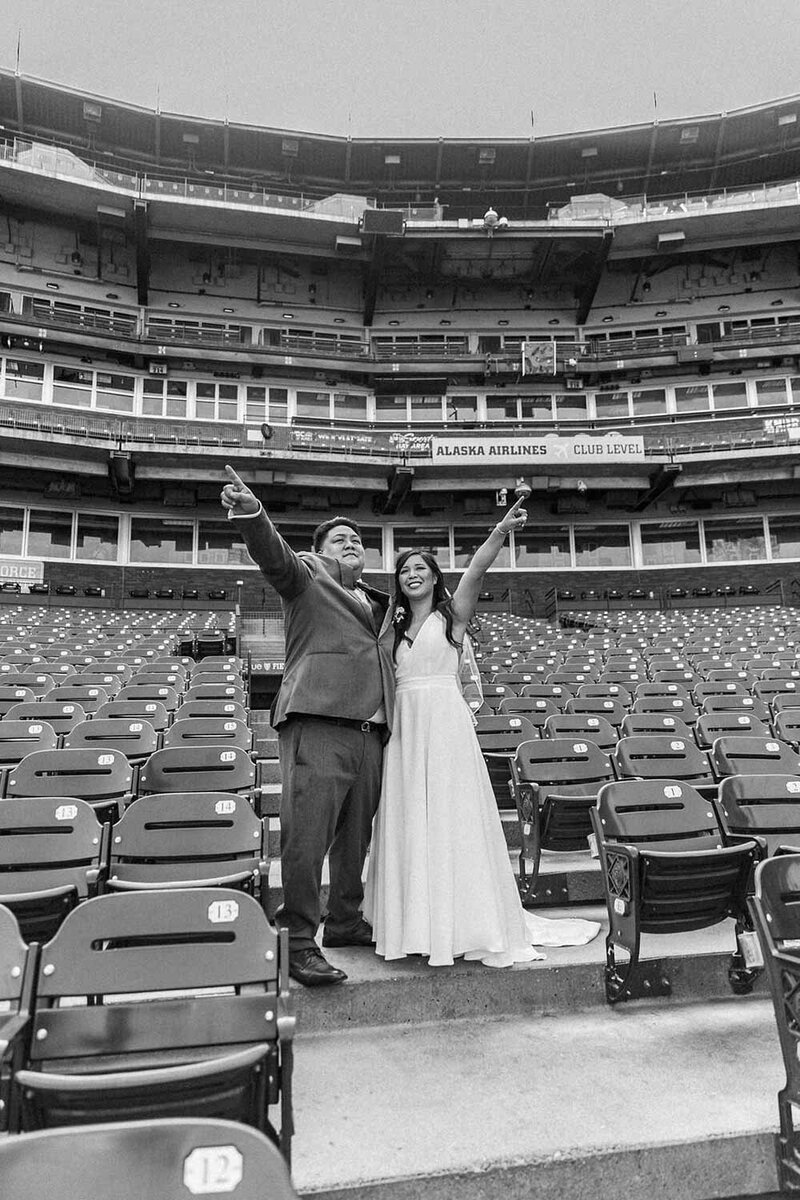 SF Bride at Baseball Stadium