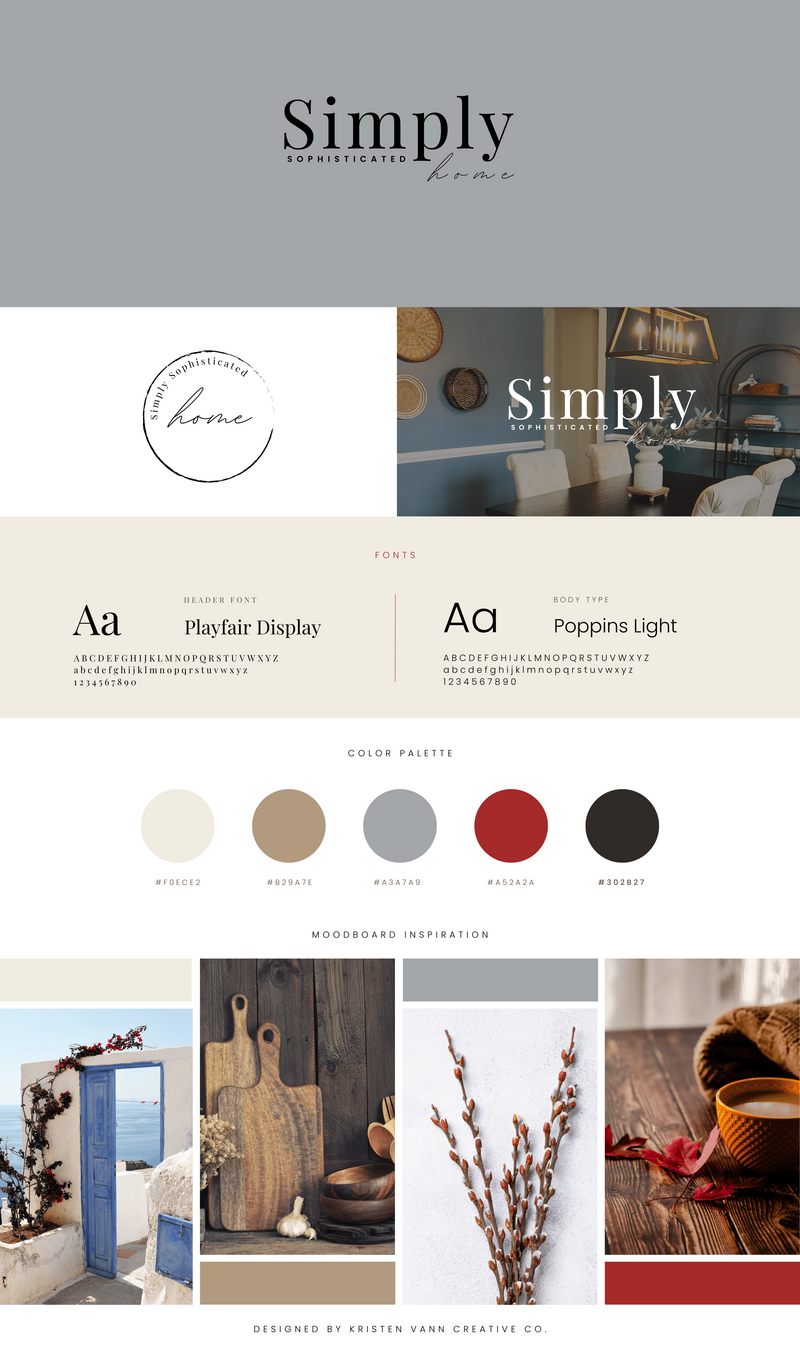 Custom brand kit with fonts, colors, and mood board – branding design Williamsburg VA