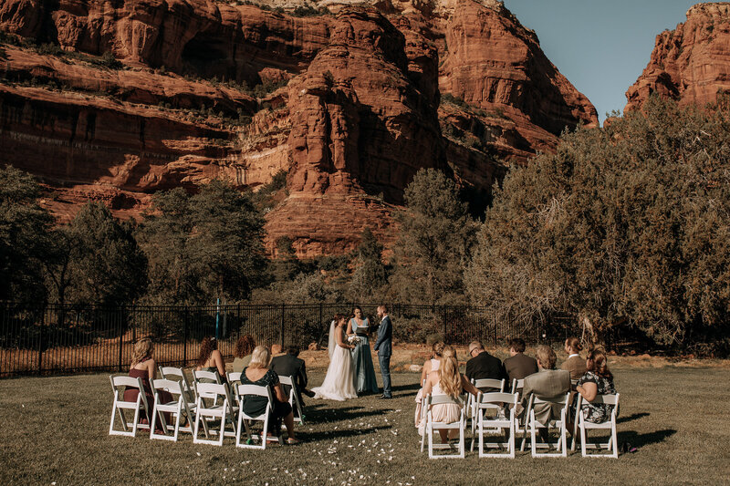 wedding ceremony at enchantment resort in sedona arizona