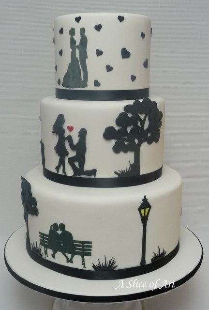 wedding silhouette cake