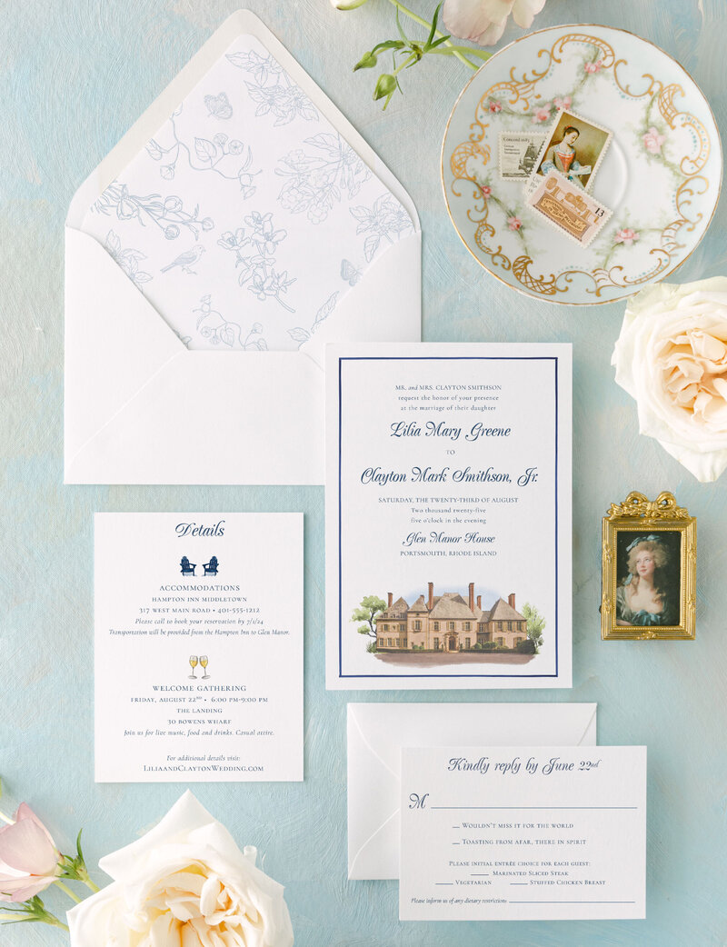 semi custom wedding invitation full suite