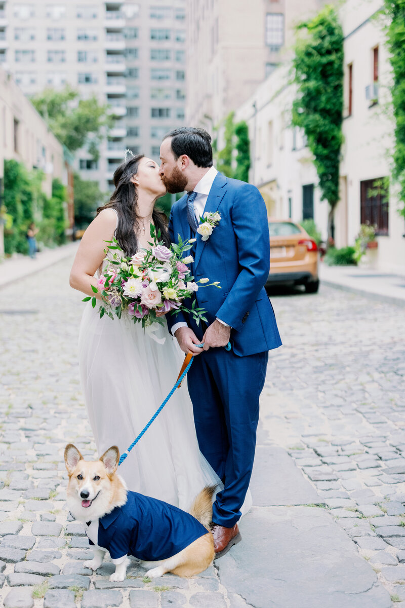 Cute bridal details of Intimate Micro Wedding styled shoot of wedding bouquet, bridal shoes, and boutonniere