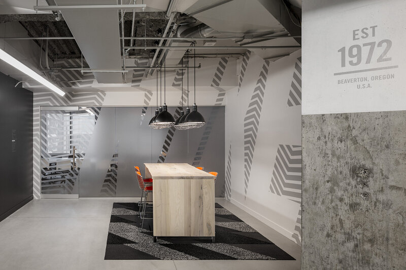 commercial design portfolio nike toronto showroom lobby