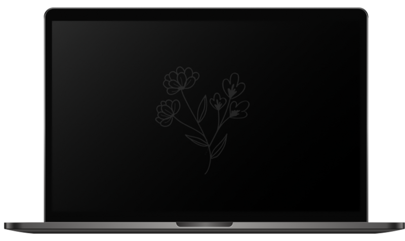 black_laptop_flower