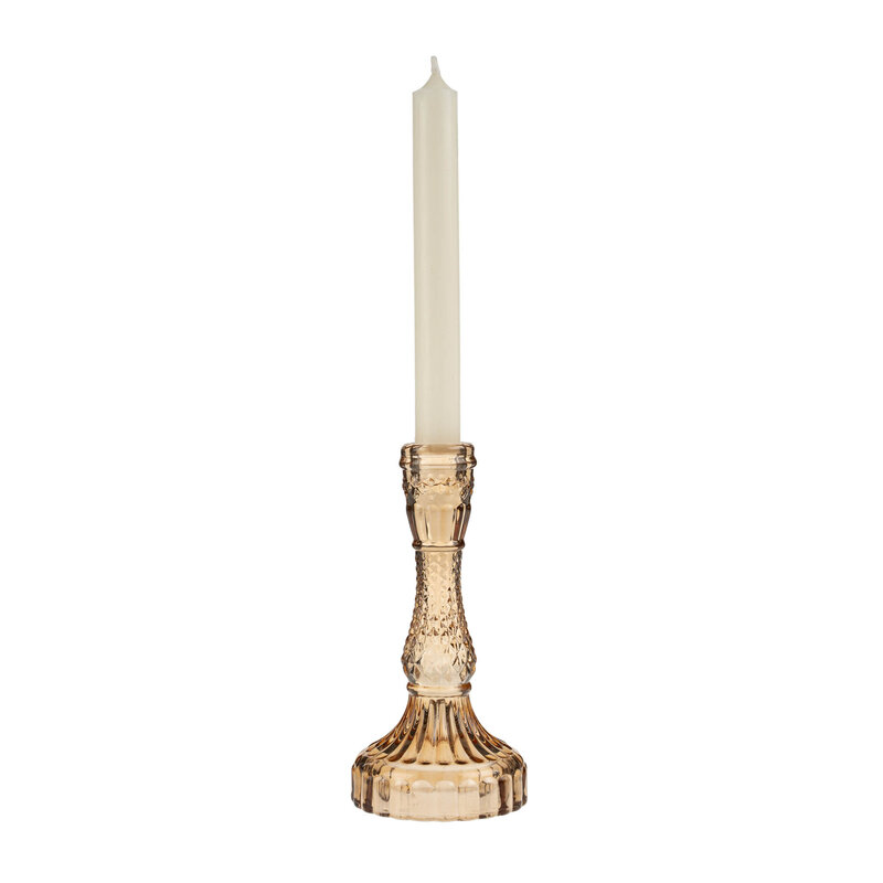 Palazzo Glass Candle Holder L, Amber