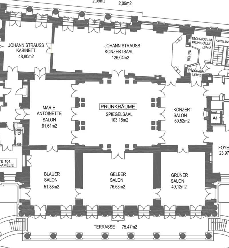 Floor plan of luxury palace Coburg in Vienna