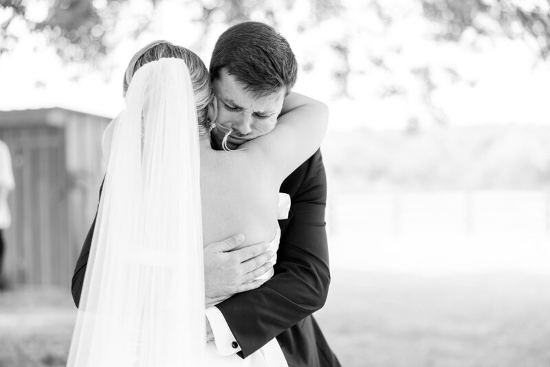 Black and white bride and groom portrait at Alabama wedding