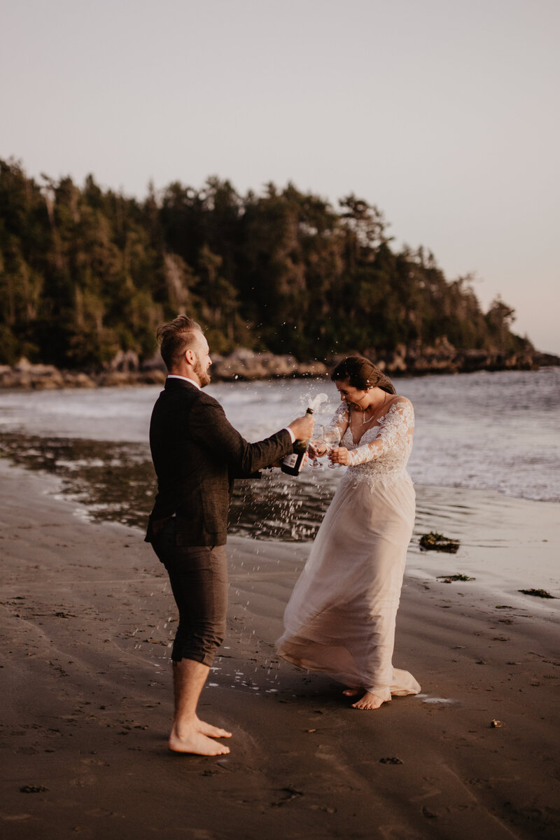 West Coast Tofino Sunset Trash the Dress Day after the Wedding Session_411