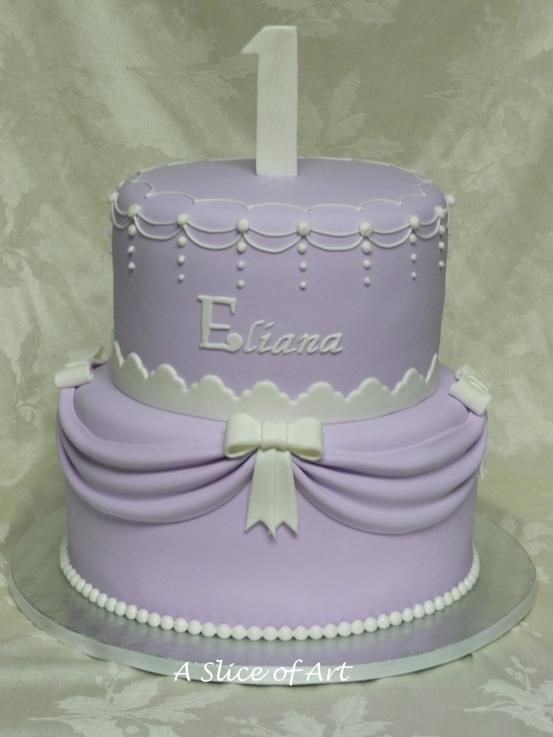 lavender swag birthday cake
