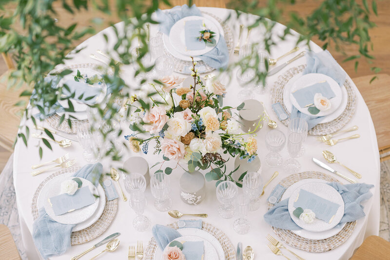 Spring inspired wedding table setup